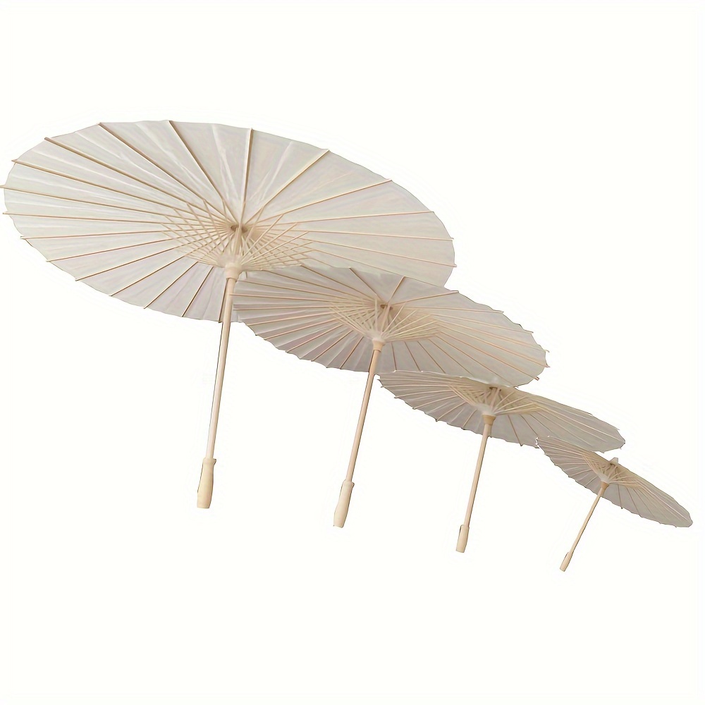 

1pc Diy Paintable White Paper Umbrella, No Electricity Needed, Featherless, Wedding Decor, Photo Props, And Shopping Mall Displays