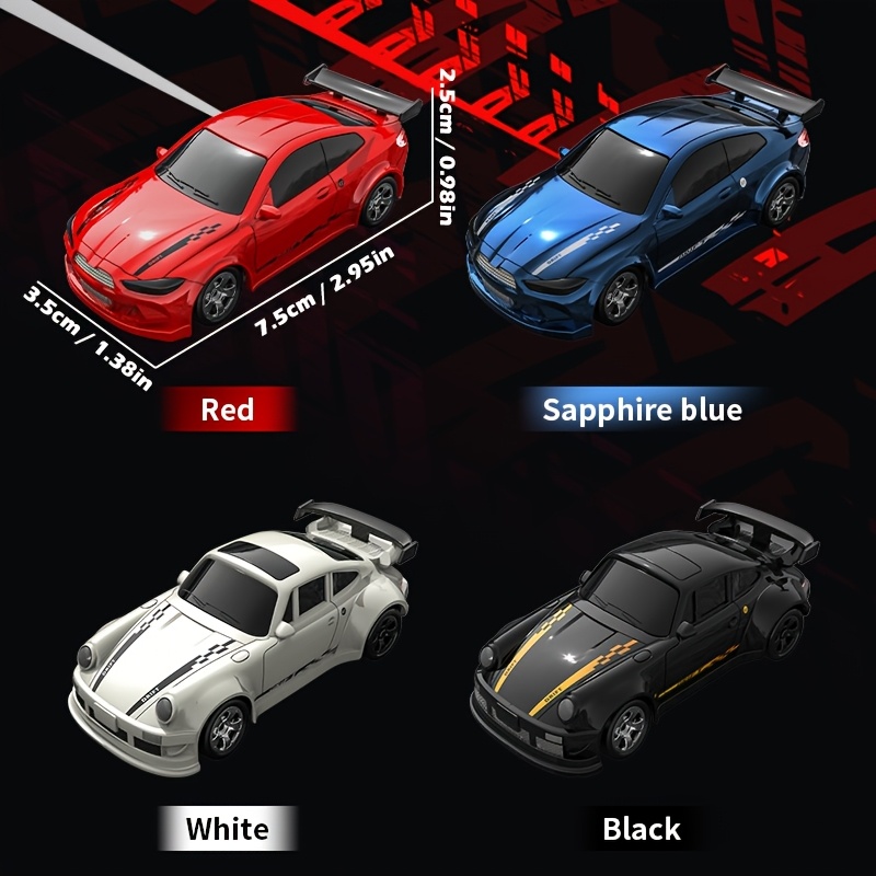 4WD RC Drift Car with Lights, 1:64 Scale Remote Control Toy