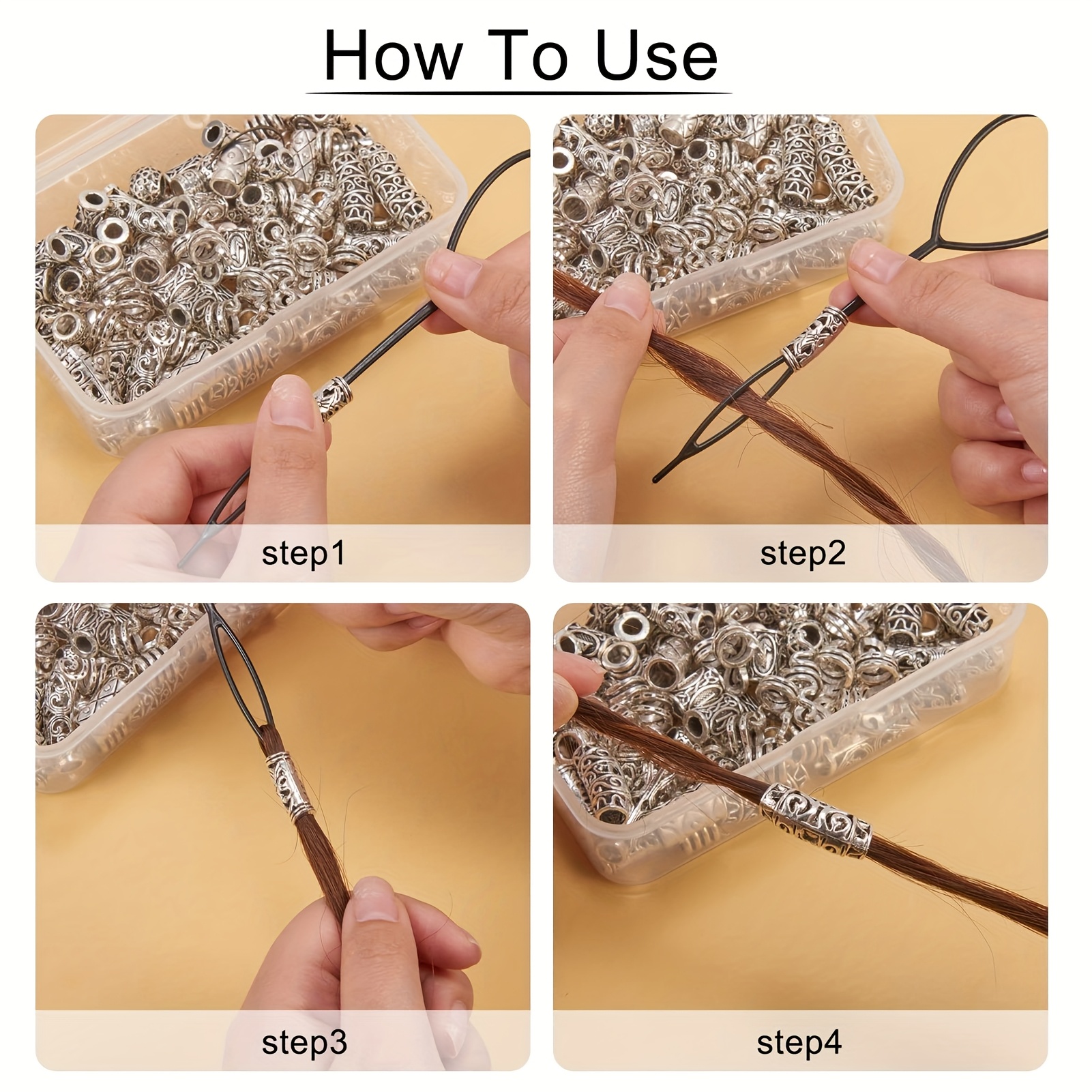 7 шт. набор аксессуаров для костюма викинга в скандинавском стиле - заколки для волос из нержавеющей стали, манжеты, спирали и кольца для мужчин и женщин -   подходит для плетения, завивки и хэллоуин-у подробные сведения 4