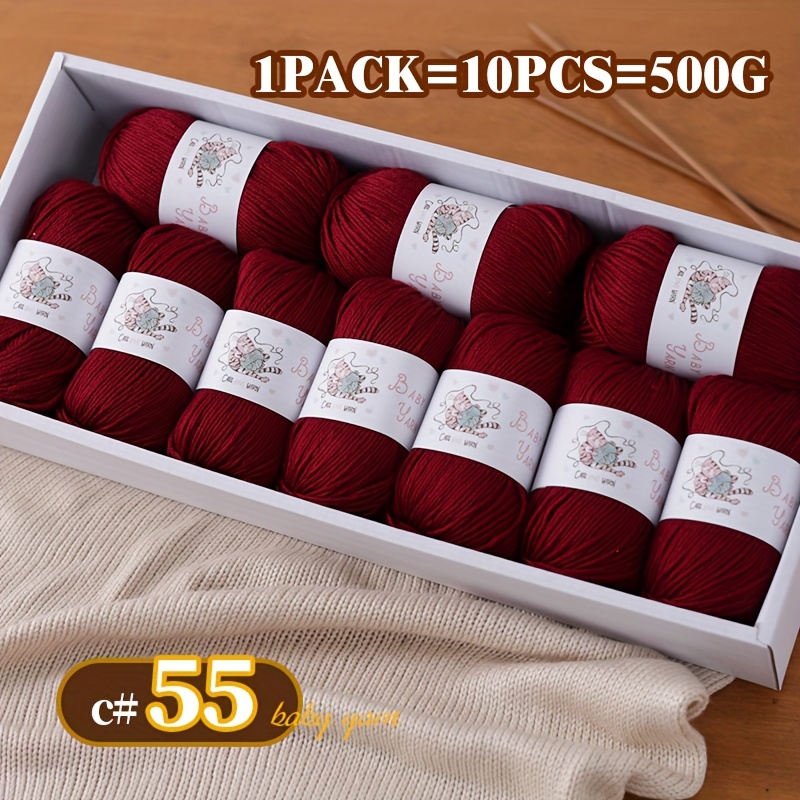 E-shop Hochwertiges Kaschmirgarn, weich und hautfreundlich, nicht stachelig, zum Stricken von Schals, Pullovern, Mützen usw. 1 Set = 10 Knäuel = 500G