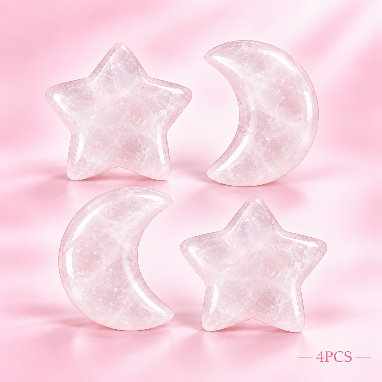 TEMU Juego de 2/4/6 piezas de , estrella y piedra de luna, mini piedras pulidas de estrella de puntas y luna para manualidades, fabricación de joyas,