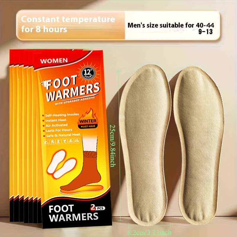 5 pairs of self heating insoles breathable and non slip no charging required quick and long lasting   suitable for skiing camping and outdoor activities without battery