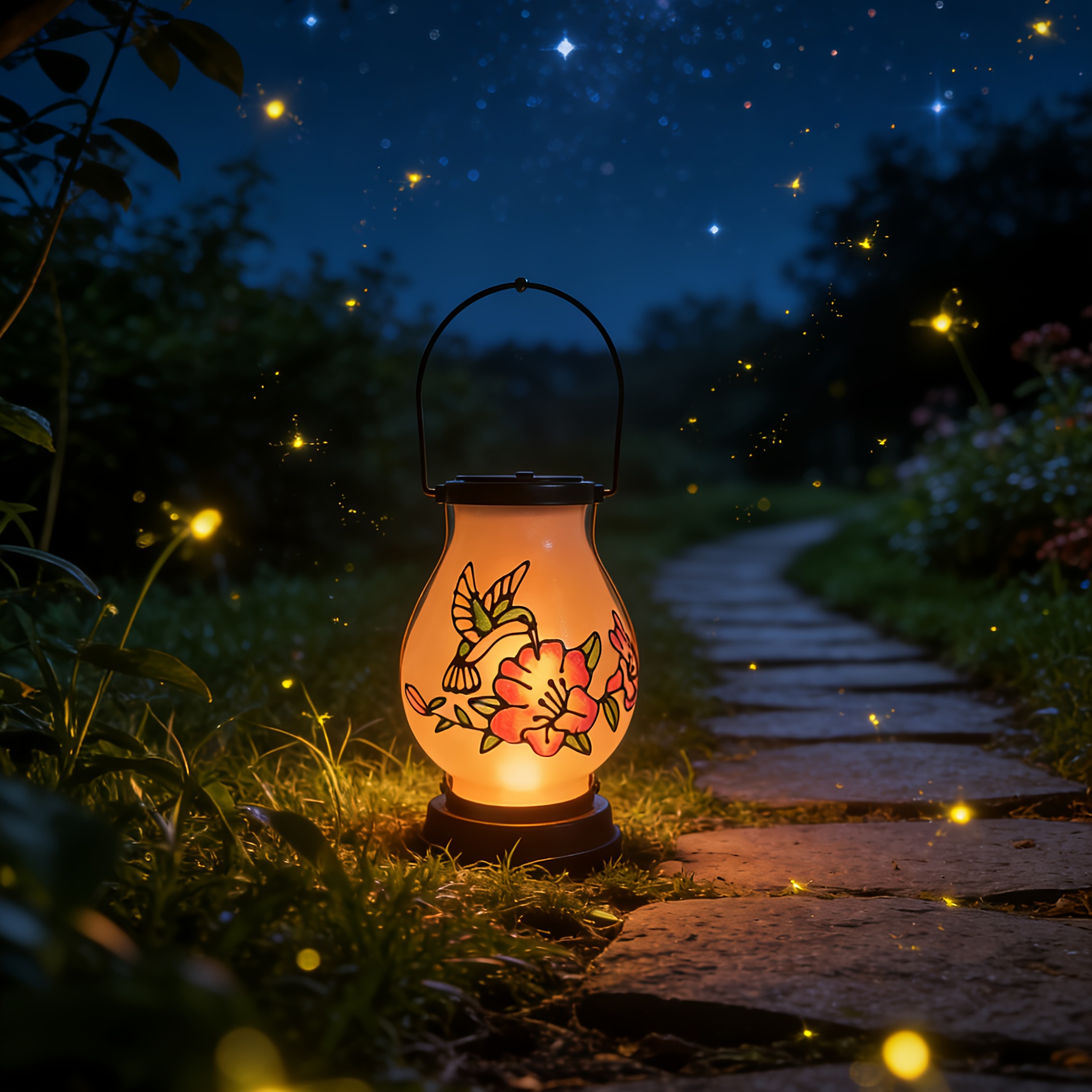 Exquisite, mit * bemalte Flammen-Solarlaternen, dekorative Beleuchtung für Garten, Innenhof Rasen. * als Feiertagsgeschenke, die Ihrem kleinen Garten Vitalität Charme verleihen