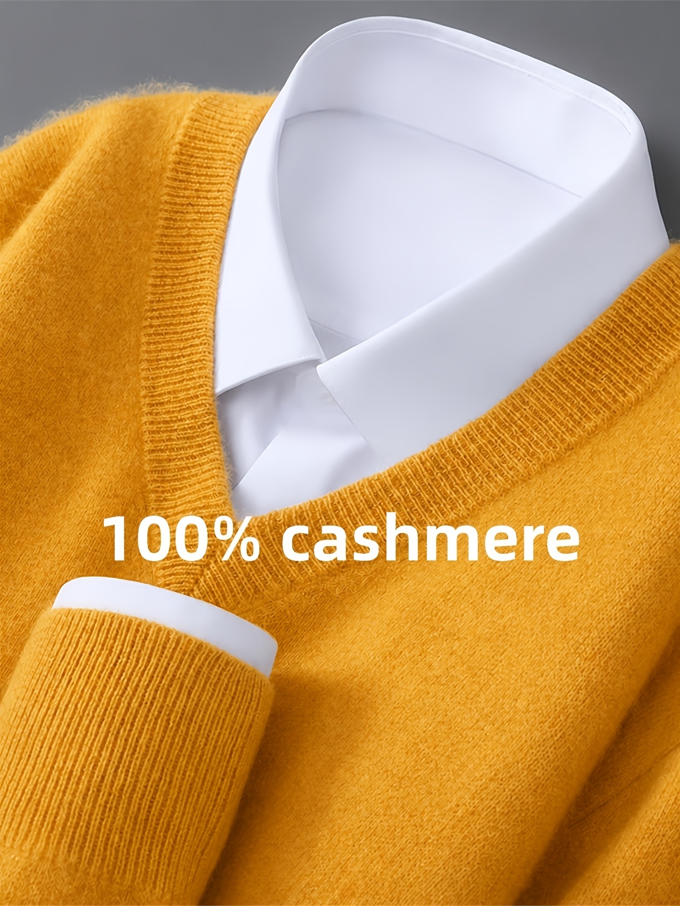 item picture 100 mens v neck sweater hoodie solid color basic long sleeve autumn winter base shirt grey knitted shirt     style soft and warm
