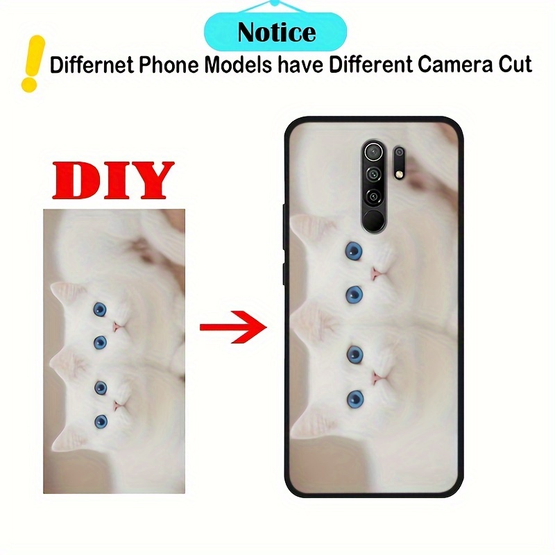 TEMU Diy Customized Photo Phone Case Suitable For Redmi 9 /8 A/7 A/6 / X C   5g, Personalized Frosted Black Tpu Mobile Phone Case, Best Gift For