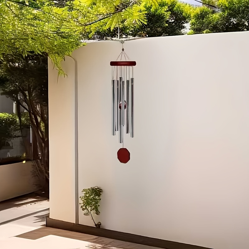1pc memorial wind chimes outdoor large deep sound sympathetic wind chimes   with 6 tuning tubes elegant wind chimes suitable for gardens     and families