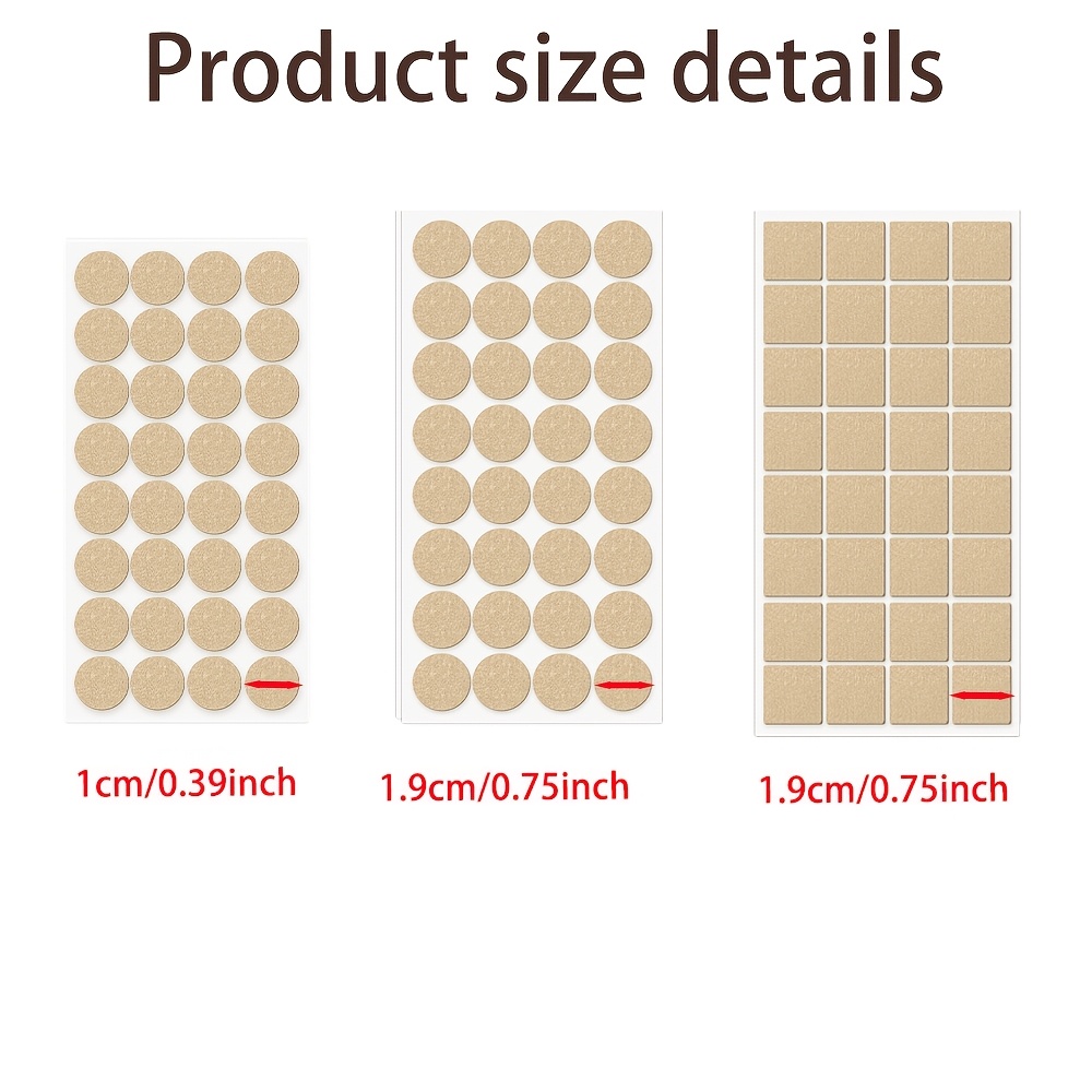 E-shop 480 Stück Filz Möbelunterlegscheiben Premium Filz Pads für Stuhlbeine Möbel, Bodenschutz für Hartholzböden, Beige