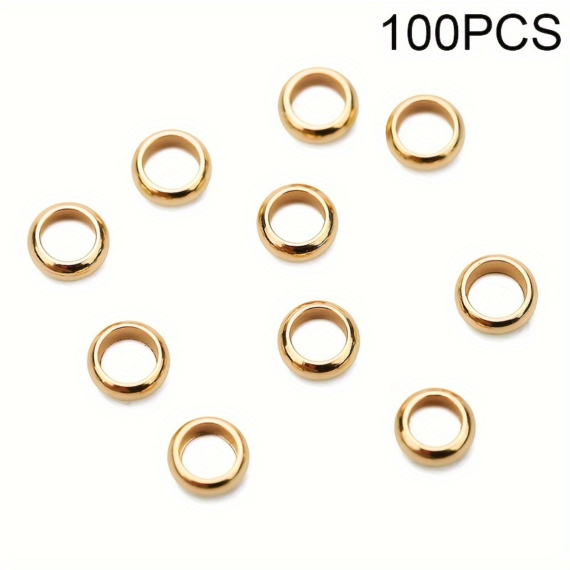 100pcs 2 2.5 3mm 304l Stainless Steel End Crimp Beads Covers Round Spacer Stopper Beads For Bracelet Necklace Supplies Jewelry Making