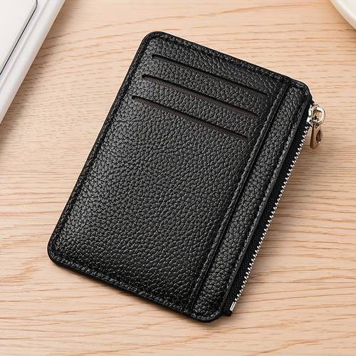 card holder men women small ultra thin zipper coin purse card case multi slot card sleeve mini wallet
