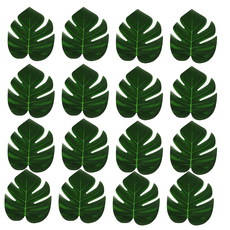 Image of 16pcs Of Artificial Malaysian Leaves | Large , Durable Material | A Centerpiece Decoration For The Table, Home Decor, Tropical Themed Event Decoration, For Christmas, Halloween