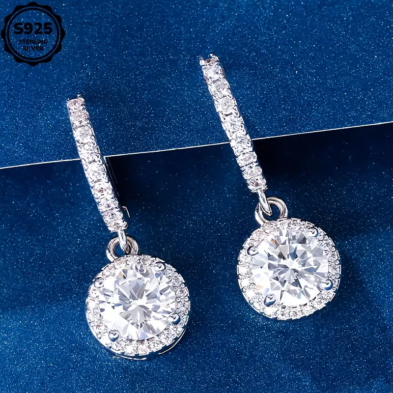 925 silver moissanite earrings ring earrings luxurious and elegant daily gift for wife mother girl birthday gift mothers day gift suitable for wedding and special occasions halloween thanksgiving christmas gift box included Product details 4