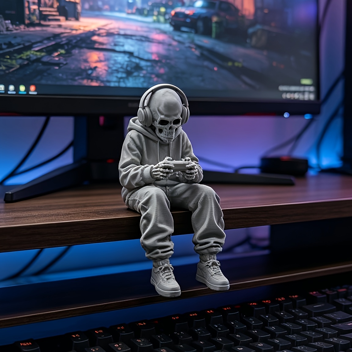 TEMU Collectible Figurines Suitable For Gaming Room Decor - Retro Modern 3d Printed Pla Plastic Model Statues, Character Statues For Desktop Display,