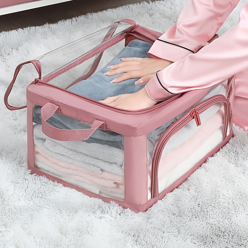 Side Foldable Storage Box Fabric Metal Frame 2