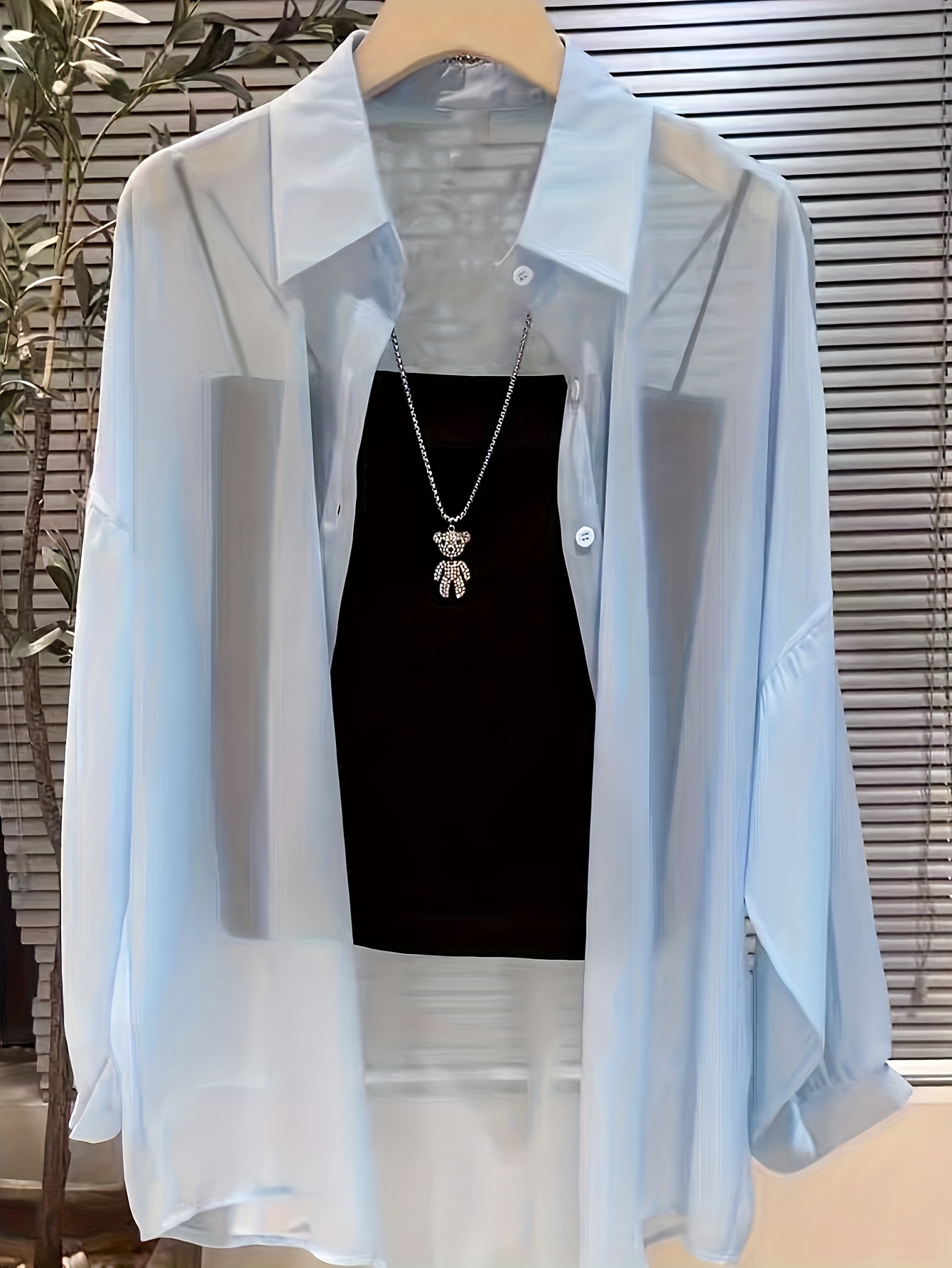 mare☆Sheer Docking French Sleeve Blouse Water-Repellent】Sheer Docking French Sleeve Blouse – maré