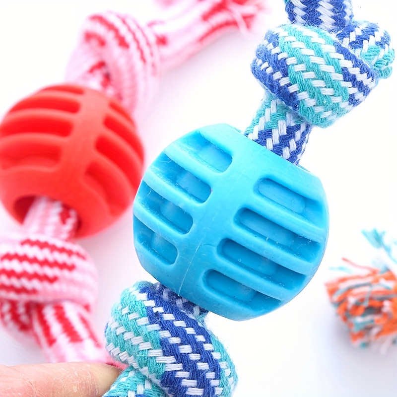 

Interactive Dog Rope Toys With Ball, Cotton Chew Toy, For Healthy Teeth, All Breed Sizes, With Dogs & Active