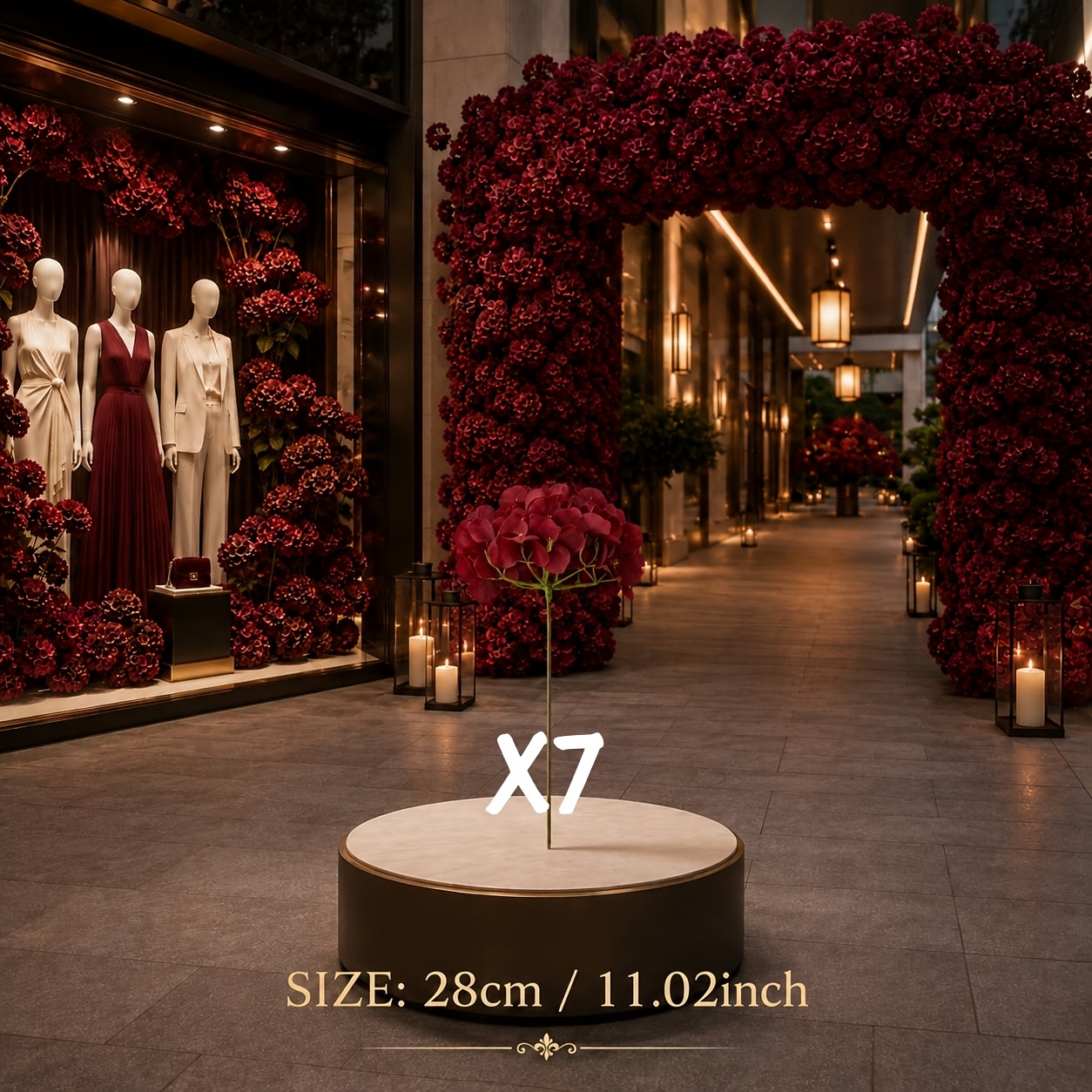TEMU Set da 7 pezzi - Ortensie artificiali con in filo | Adatte per la stagione dei matrimoni, decorazioni per la casa/feste, , , San Valentino Fiori