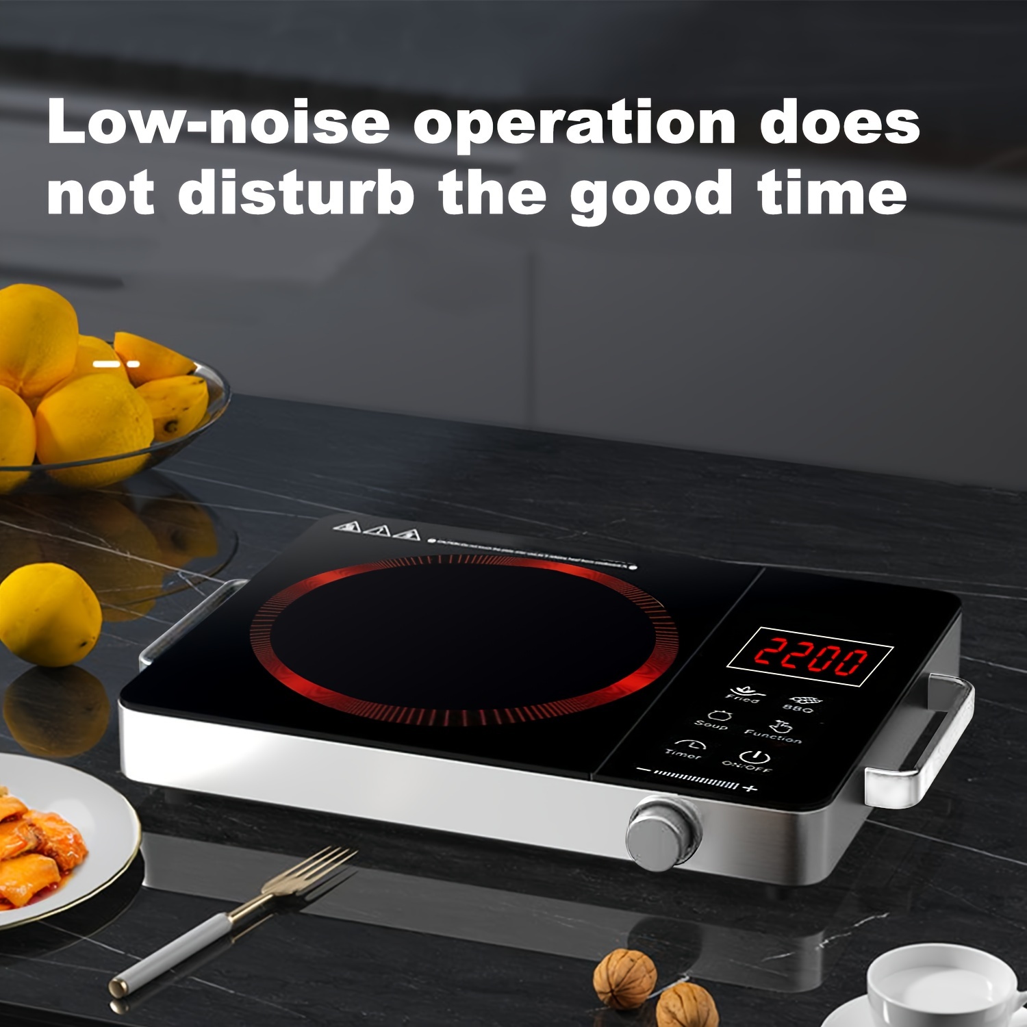 

1pc Electric Ceramic Stove - Infrared Induction Cooker, 2200w/3500w, Multi-gear Temperature Control, 3-hour Timer, Touch & Knob Control, Glass/metal, 42.5x30x6.5cm, For , With Manual, Us Plug, Black