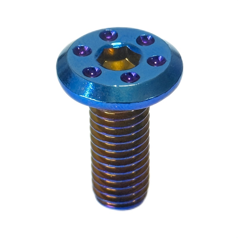 TEMU Plated Bolts For Motorcycle Modifications: 304 Stainless Steel M8 Flat Bolts With Plating On Brake Discs.