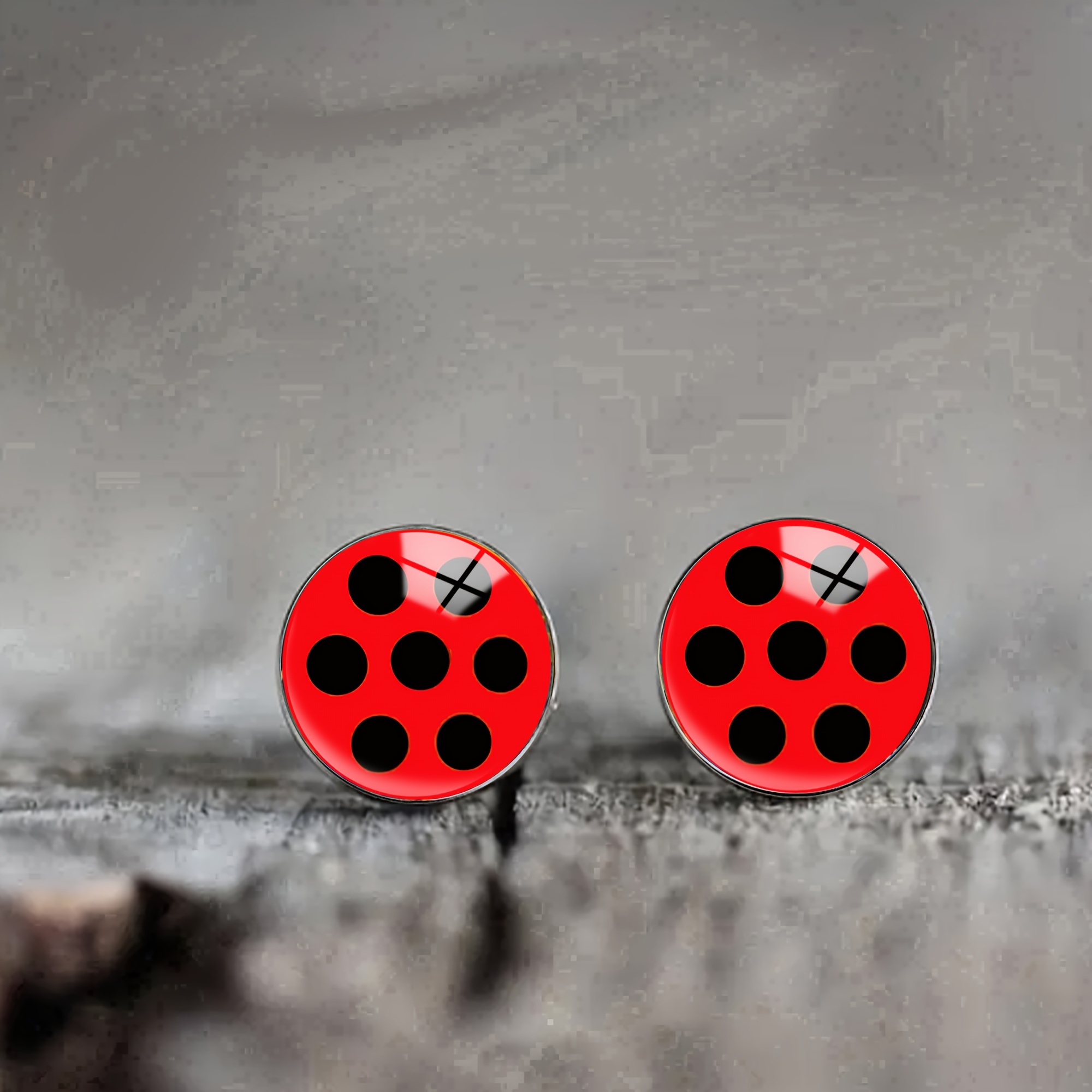 

1 Pair Of Classic Ladybug Stainless Steel Stud Earrings - Minimalist Design For Men And Women, Ideal For & Vacation