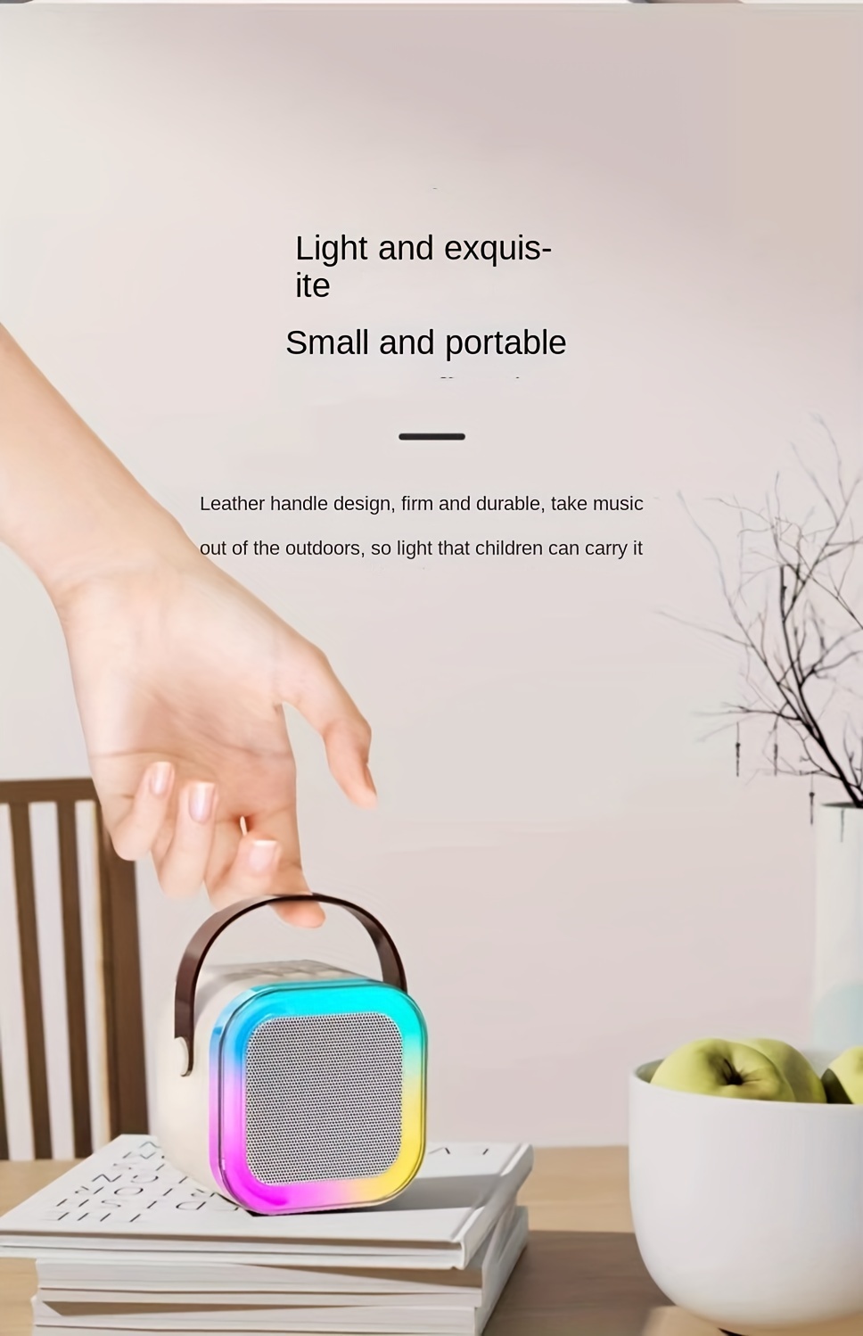 senbowe portable mini karaoke machine with 2 wireless mics usb rechargeable wireless speaker for kids birthday parties family fun details 1