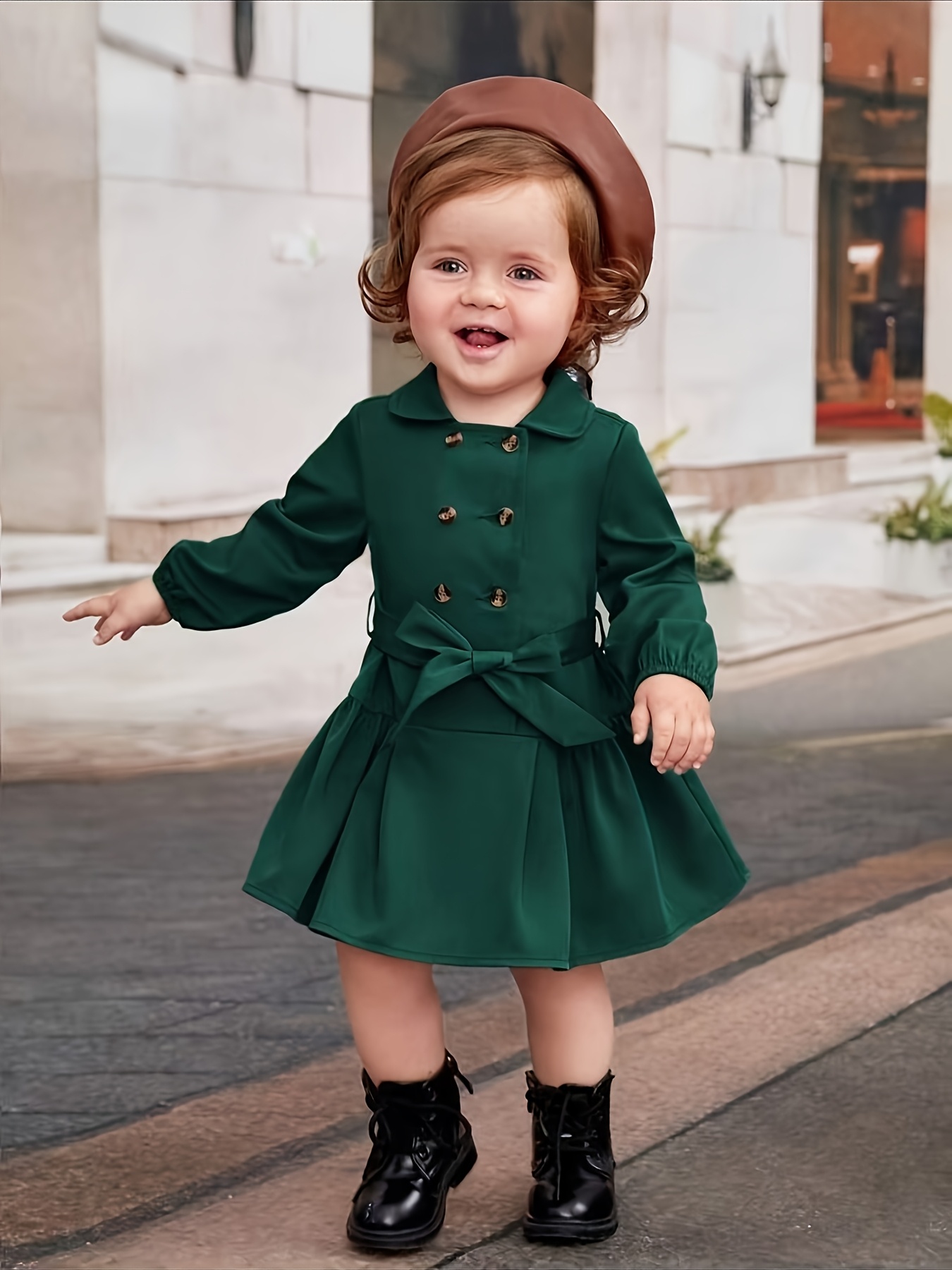 slim fit dress slacks Hunter Green Girls Toddler Full Length Flower Girl Dress – Lisa Ann's  Creations main image 0