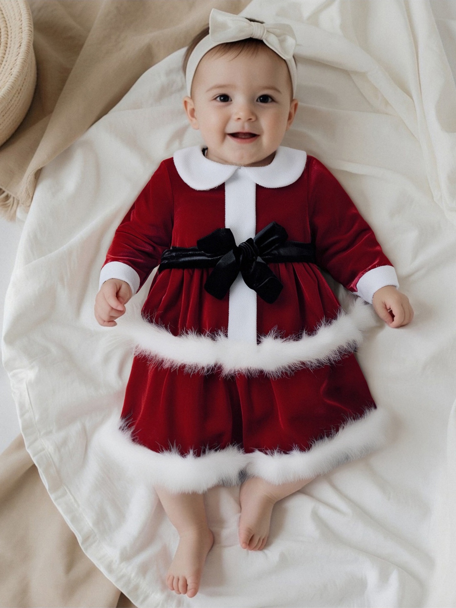 toddler girl first christmas dress a line santa doll long - Temu Bahrain
