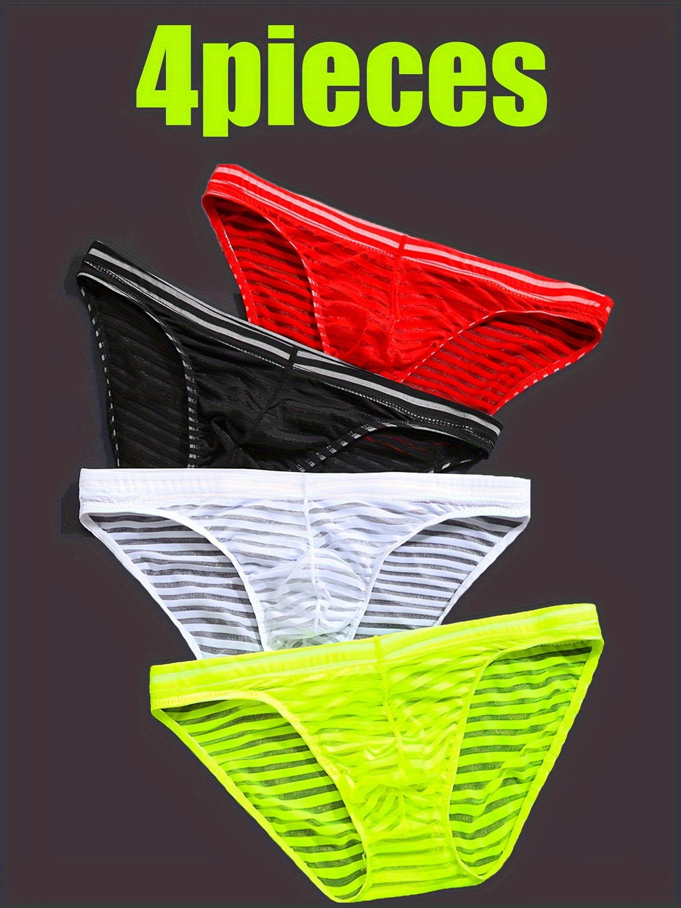 Men's Jockstraps Underwear Men Sexy Mesh Striped Hollow - Temu