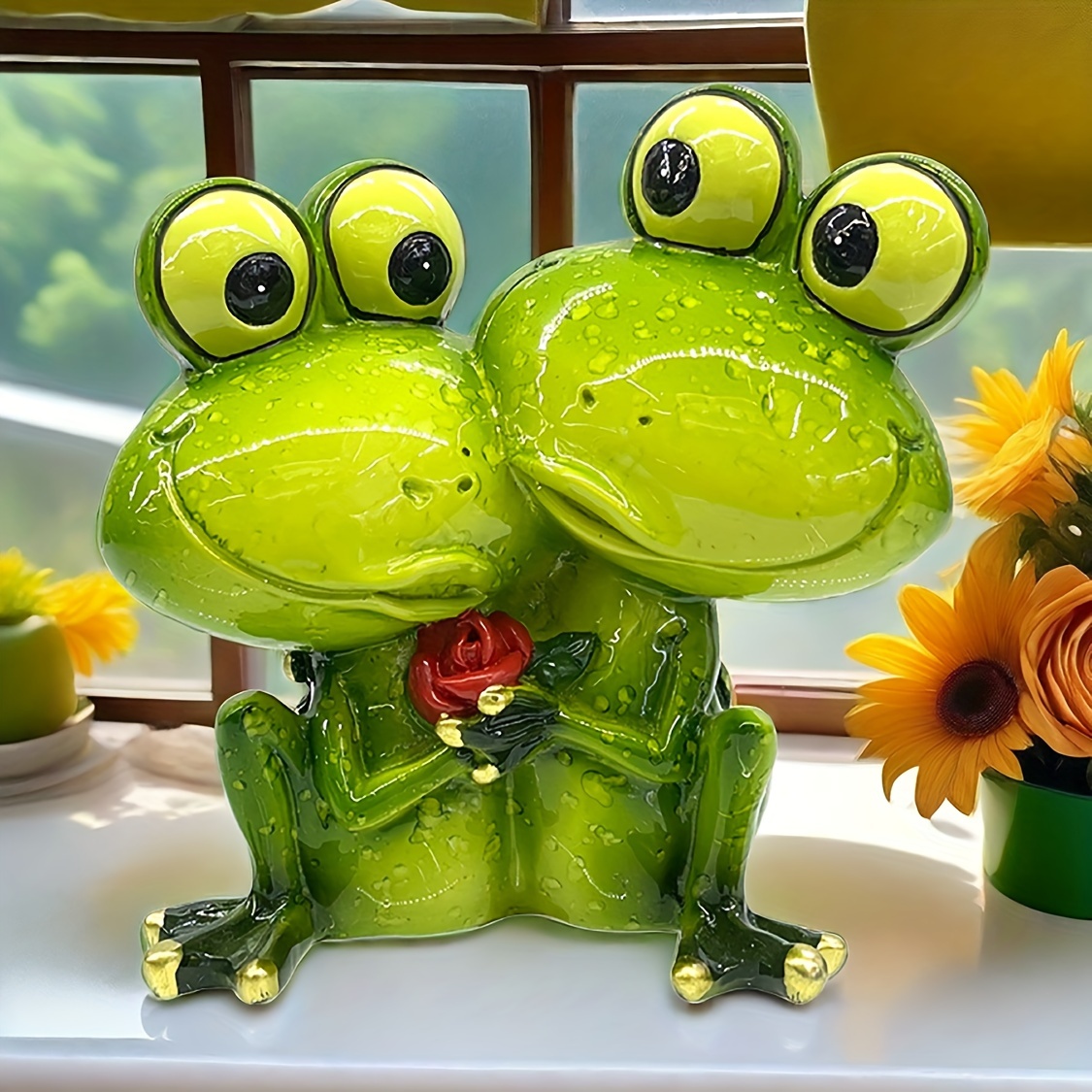 -style Frog Figurine - Resin , Living Room & Dining Table Decor, Ideal Valentine's Day Gift