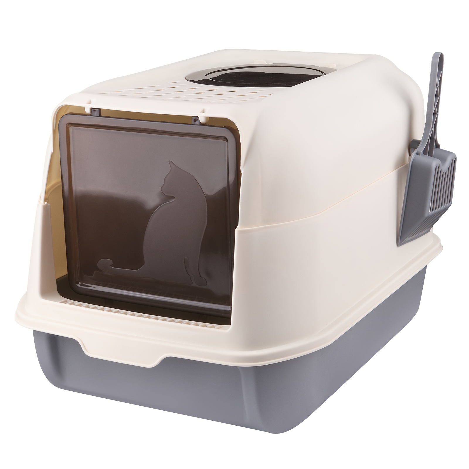 Closed Litter Tray, Toilet House, Removable Tray With Scoop, Large Cat Litter Tray With Lid, For Plump Cats, Easy To Clean