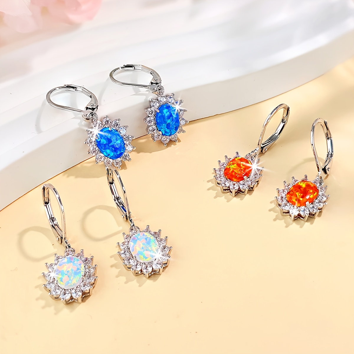 

A Pair Of Stylish Orange Pendant Earrings, Casual Wear, Affordable And Popular In .