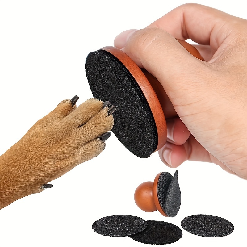 

Dog Nail Grooming File – Board For Easy, Gentle Trimming With Black Abrasive Surface & Wooden Handle – All Dog Breeds