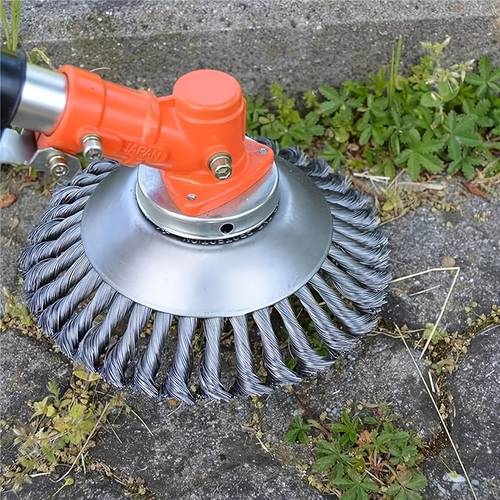 6 inch unbreakable wired trimmer blade eater head steel wire rotary brush cutter for moss grass rust removal on paving stones pavement joints or driveway control rotary brush cutter durable cutting system eater accessories