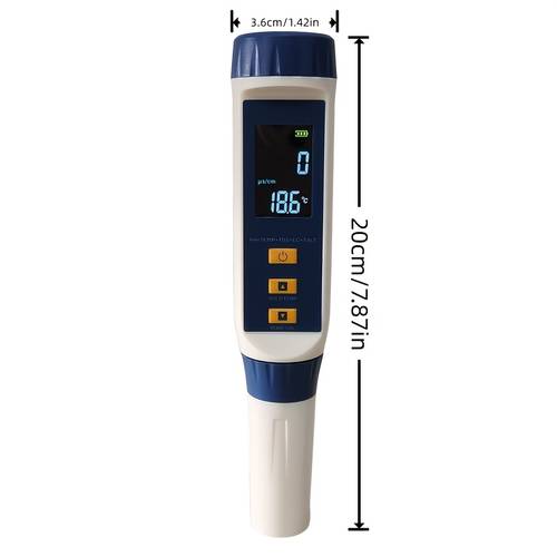 multifunktionaler wasserqualitätstester ph+tds+ec+°c/°f+salzgehalt doppelanzeige auf einem bildschirm hintergrundbeleuchtetes lcd-display kalibrierbarer tragbarer wasserqualitätsanalysator für schwimmbäder, trinkwasser, teiche koiteiche, aquakultur, aquarien ip67