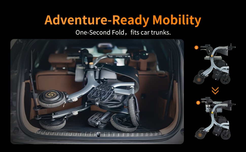 4 in 1 electric rollator versatile mobility aid with seat lightweight foldable transport wheelchair and   for seniors Product details 6