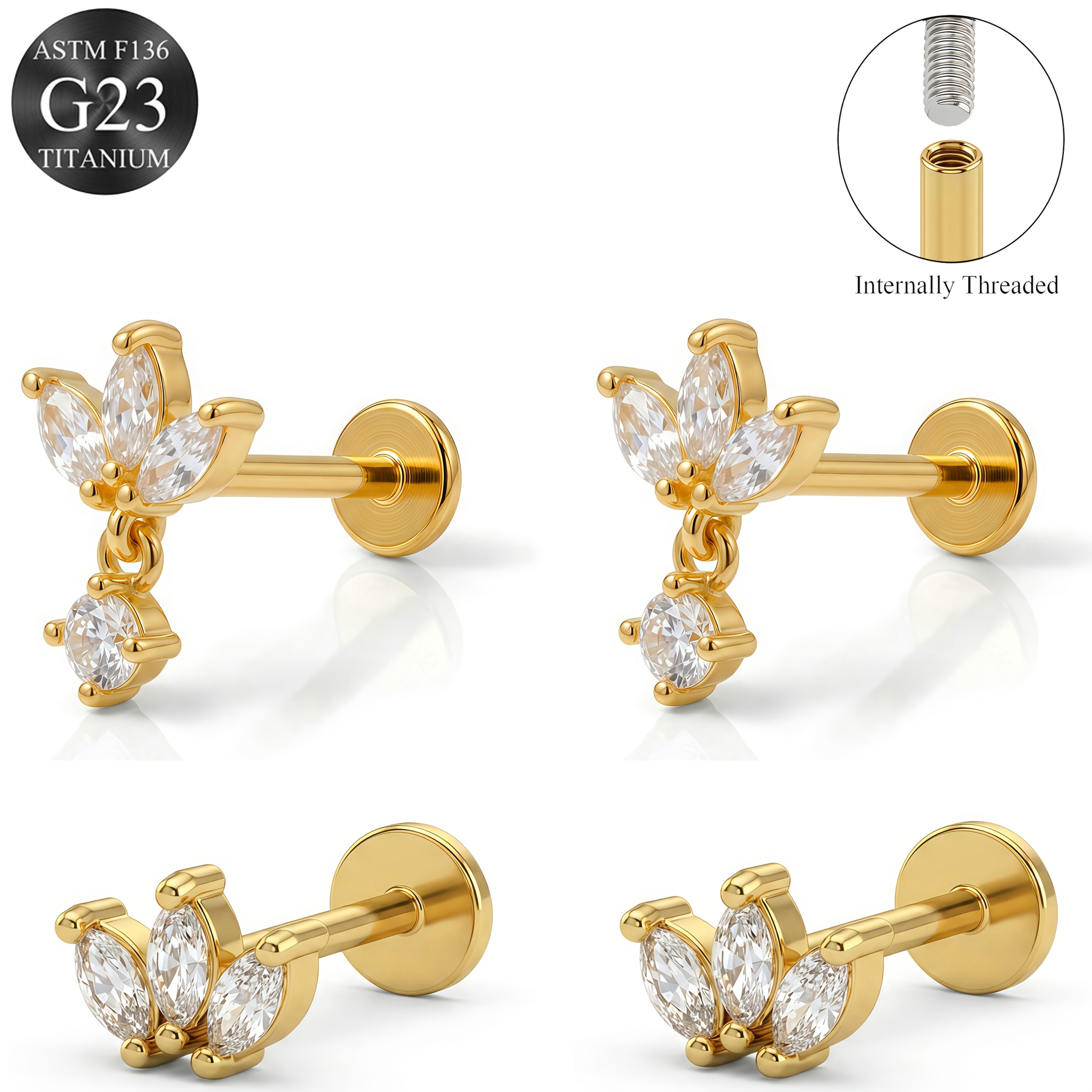 TEMU 4pcs Women's High-quality Women's Ear Jewelry Set, Exquisite Jewelry, Hypoallergenic, Elegant, Sexy, Suitable For Women' Wear Or Commute Dates