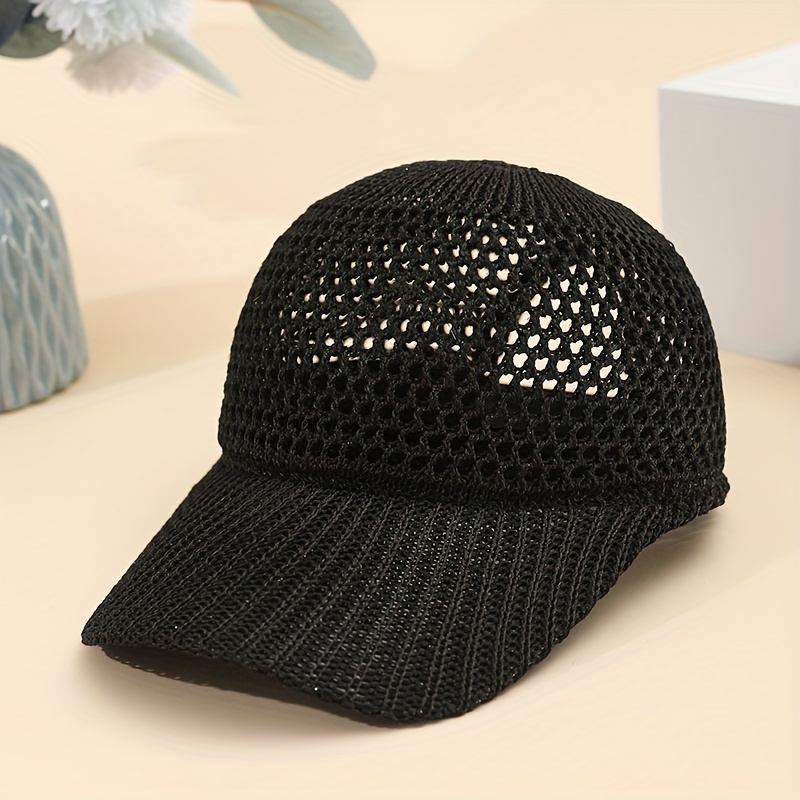 1pc mesh baseball cap unisex breathable summer hat with cut out design details 4