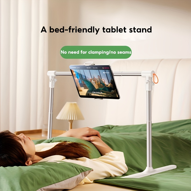 

Adjustable & Foldable Tablet Stand - Bedside & Desktop Holder, Sleek Aluminum Alloy, Telescopic Lifting Design For Viewing, No Clamping/seaming, Ideal For Reading/watching Tv In Bed, Tablet Holder