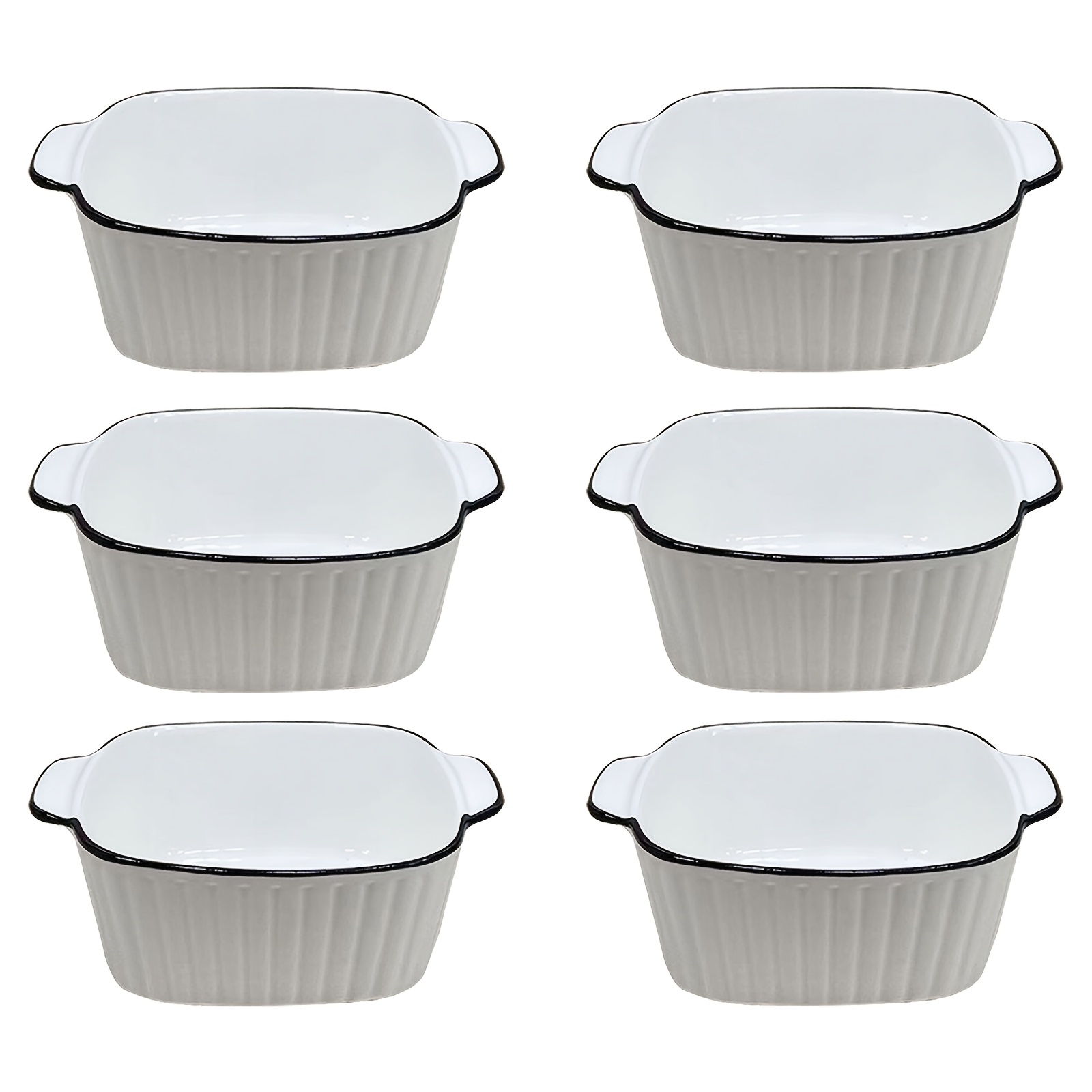 Image of Double-handled Rectangular Ceramic Baking Dish, Featuring Smooth Glaze Finish