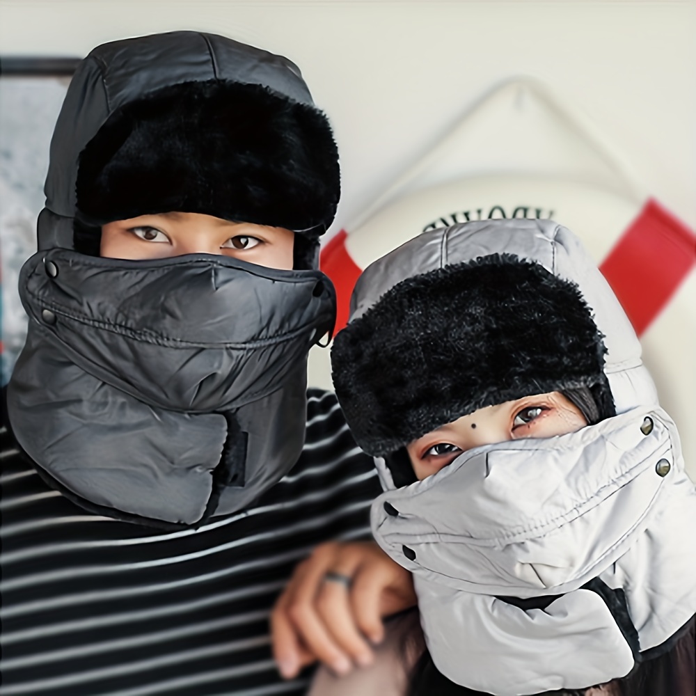 

New Autumn And Winter Winter Warm Hat For Men And Women, Windproof Winter Hat Outdoor Riding Hat, Thickened Warm Cotton Hat With Ear And Neck Mask
