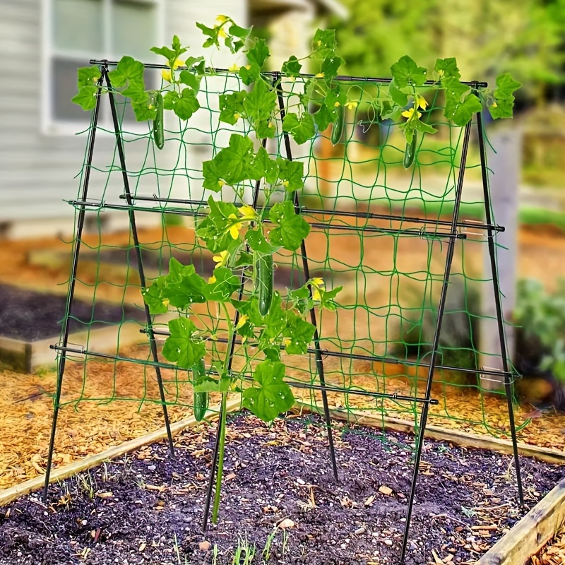 Metal Garden Grid Climbing Frame Set is suitable for elevated beds 48 x 48 inches detachable climbing frame with mesh and clips suitable for outdoor