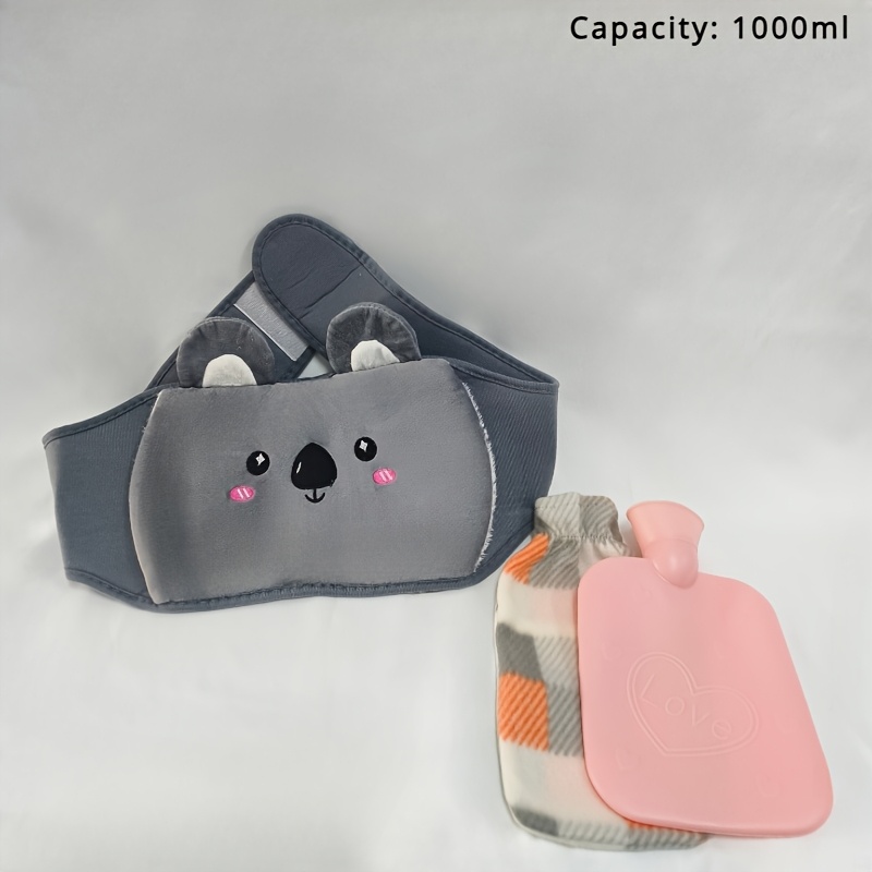 Image of 3pcs Set Of Hot Water Bottles With Plush Covers - Hands, Waist & Stomach - Ideal Holiday Gift