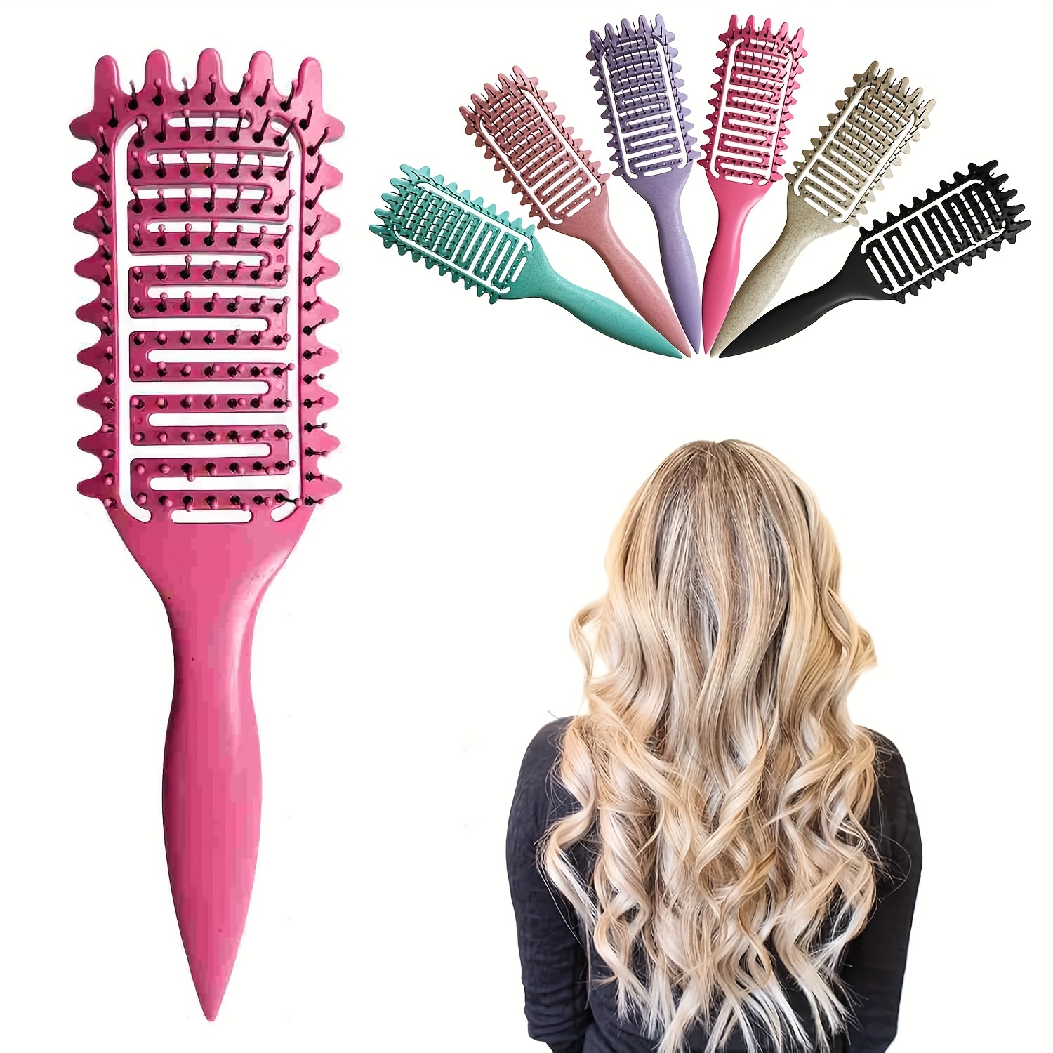 

1pc Styling Comb For Curly - Abs , Defines & , Reduces Pulling & Separation