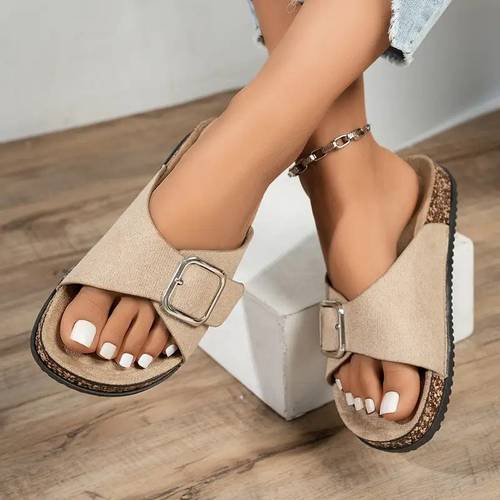 65-Season Women S Slippers: Stylish Summer Sandals, Comfortable Lightweight for Indoor and Outdoor Use, Trendy Solid Color Versatile Lazy Shoes