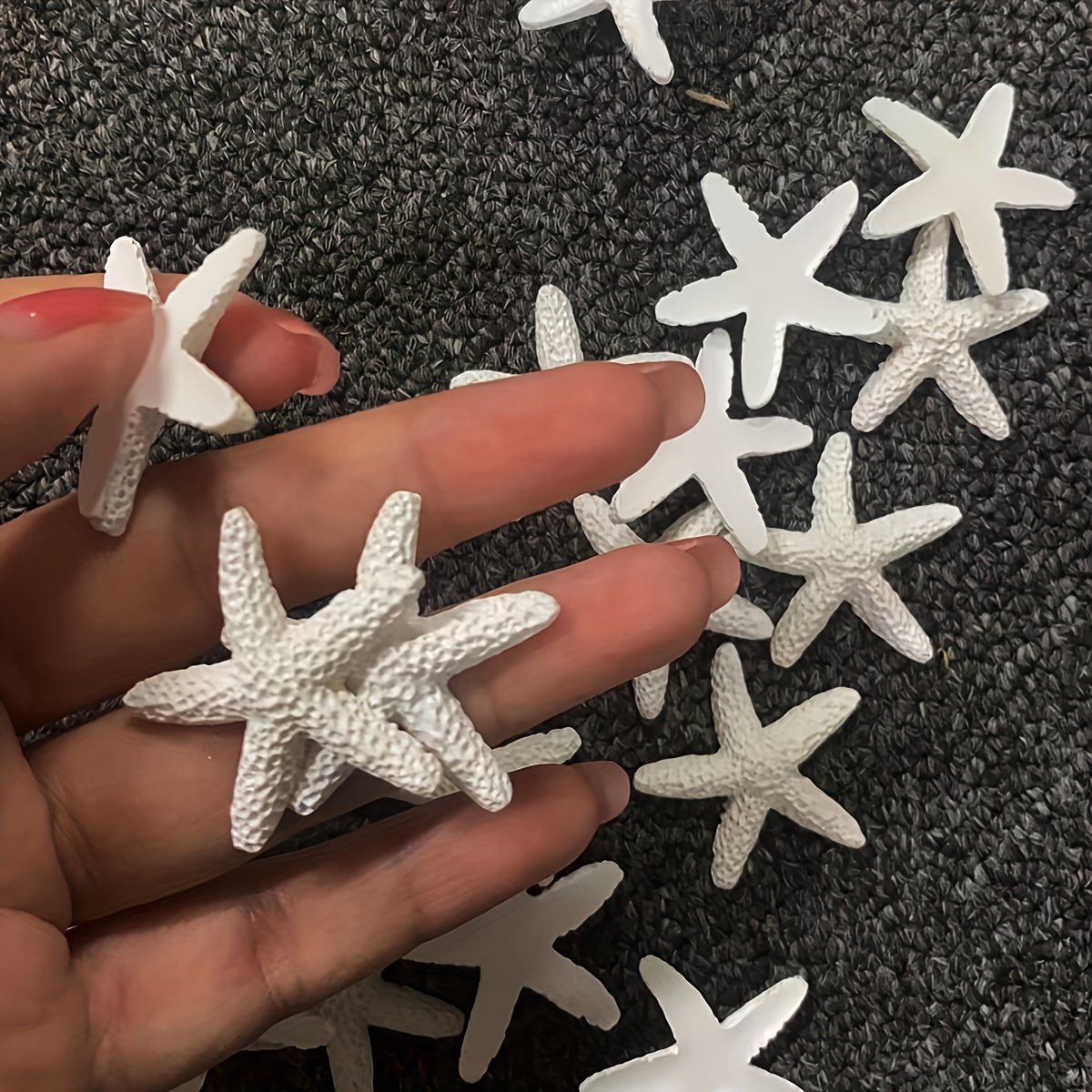 

10pcs Resin Starfish Decorations, Contemporary Style, Featherless, For Weddings, Halloween, Christmas, Home Decor, Handmade Crafts - Universal Holiday Decor (white)