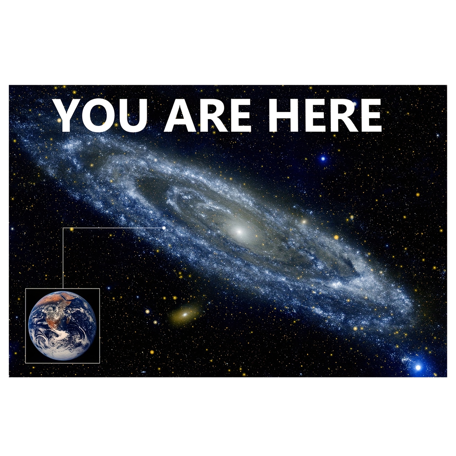 TEMU 2d Flat, Decor - 1pc Wall Art, Unframed Canvas Print, Solar System Map Here, Earth's Position In The Universe, - Poster, 30.48x45.72cm, With