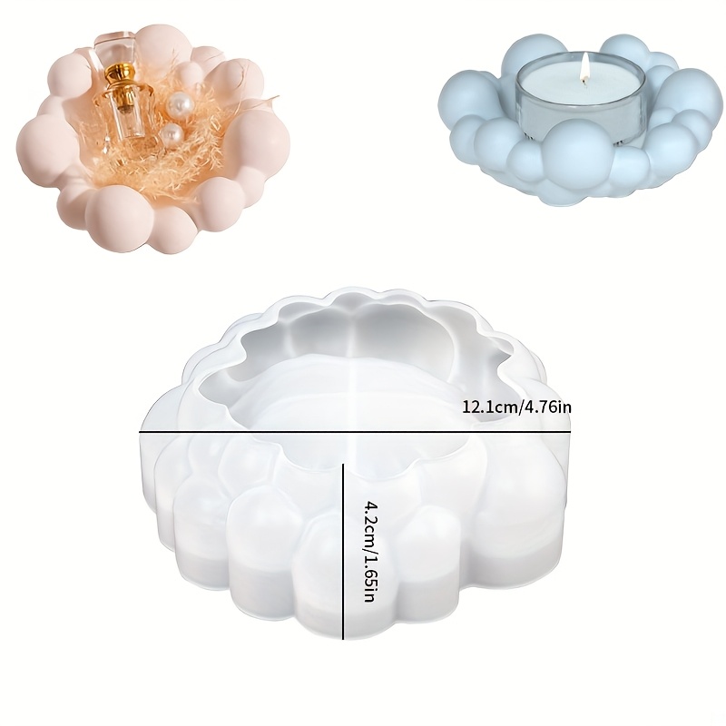Irregular Tray Clay Mold Diy Aromatherapy Candle Cup Candlestick Gypsum Mold Bubble Storage Bowl Resin Casting Mold Desktop Decoration Silicone Mold
