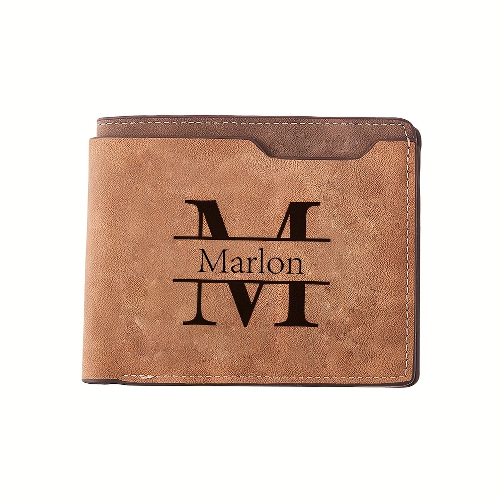 

Custom Name Wallet For Men, Personalized Engraved Name Gifts For Boyfriend Husband Dad