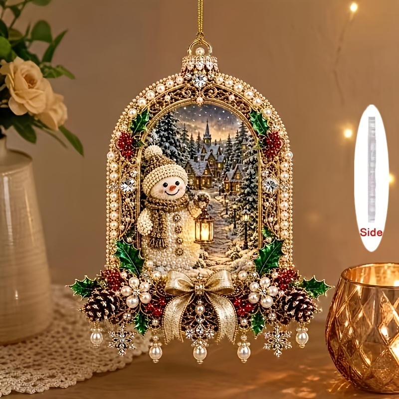 TEMU Ensemble de panneau absorbant pour peinture diamant perles de Noël plate 2D d'Halloween, décoration murale suspendue de peinture diamant perles,