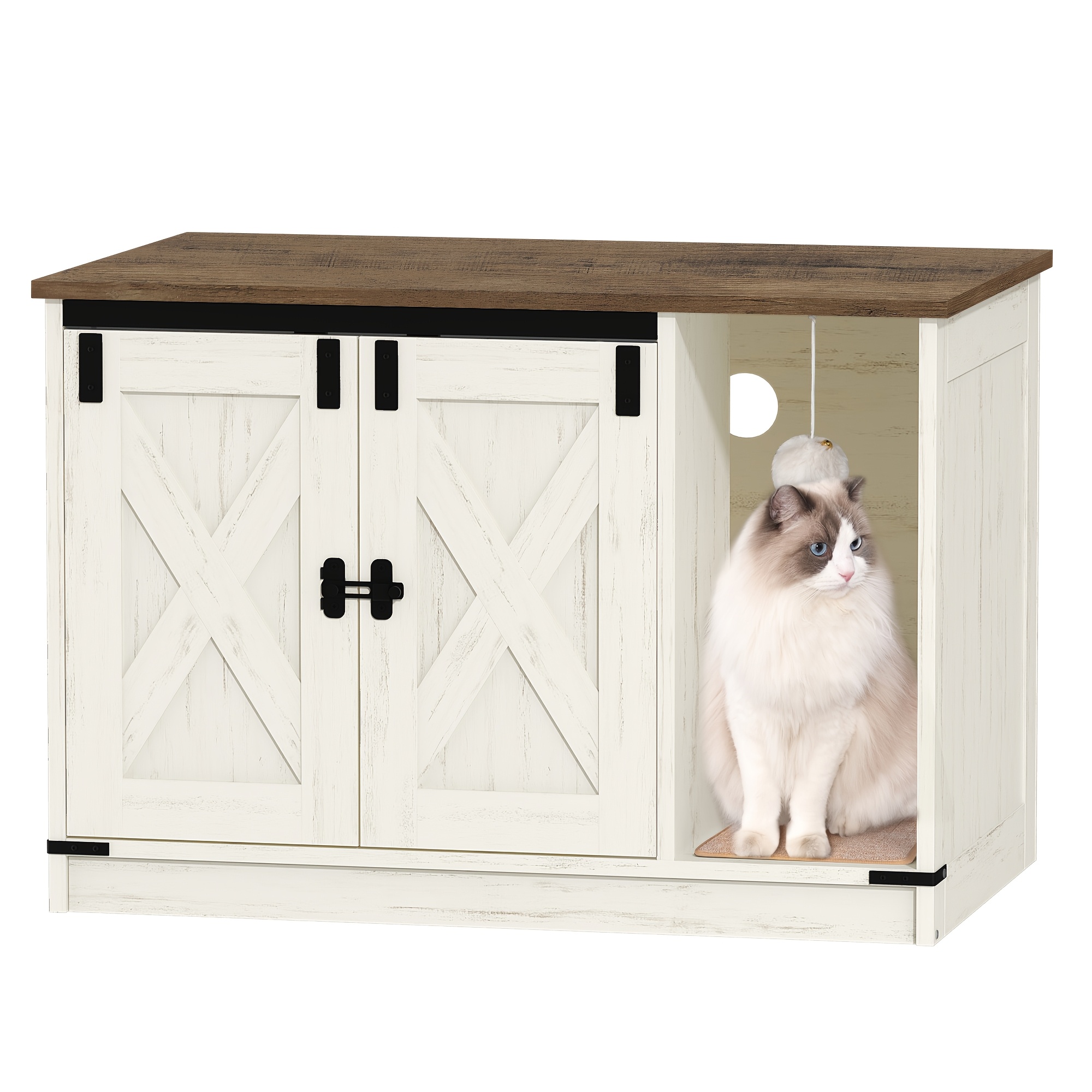 Furniture For Cats That Includes A Cabinet For Litter, A Hidden Litter Box, And A Bell, Suitable For Indoor Use In Areas Like Or Bedrooms, Measuring 80 X 50 X 53 Cm, In A And