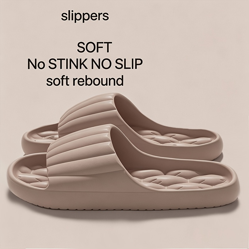 Image of Eva Soft Sole Pillow Slides, Soft Sole Quick-drying Non-slip Home Shower Slides, Lightweight Beach Slides, Women Shoes